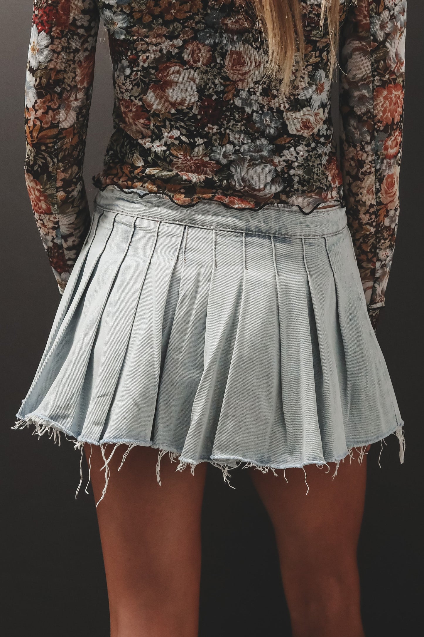 Let's Have A Day Low Rise Denim Mini Skirt